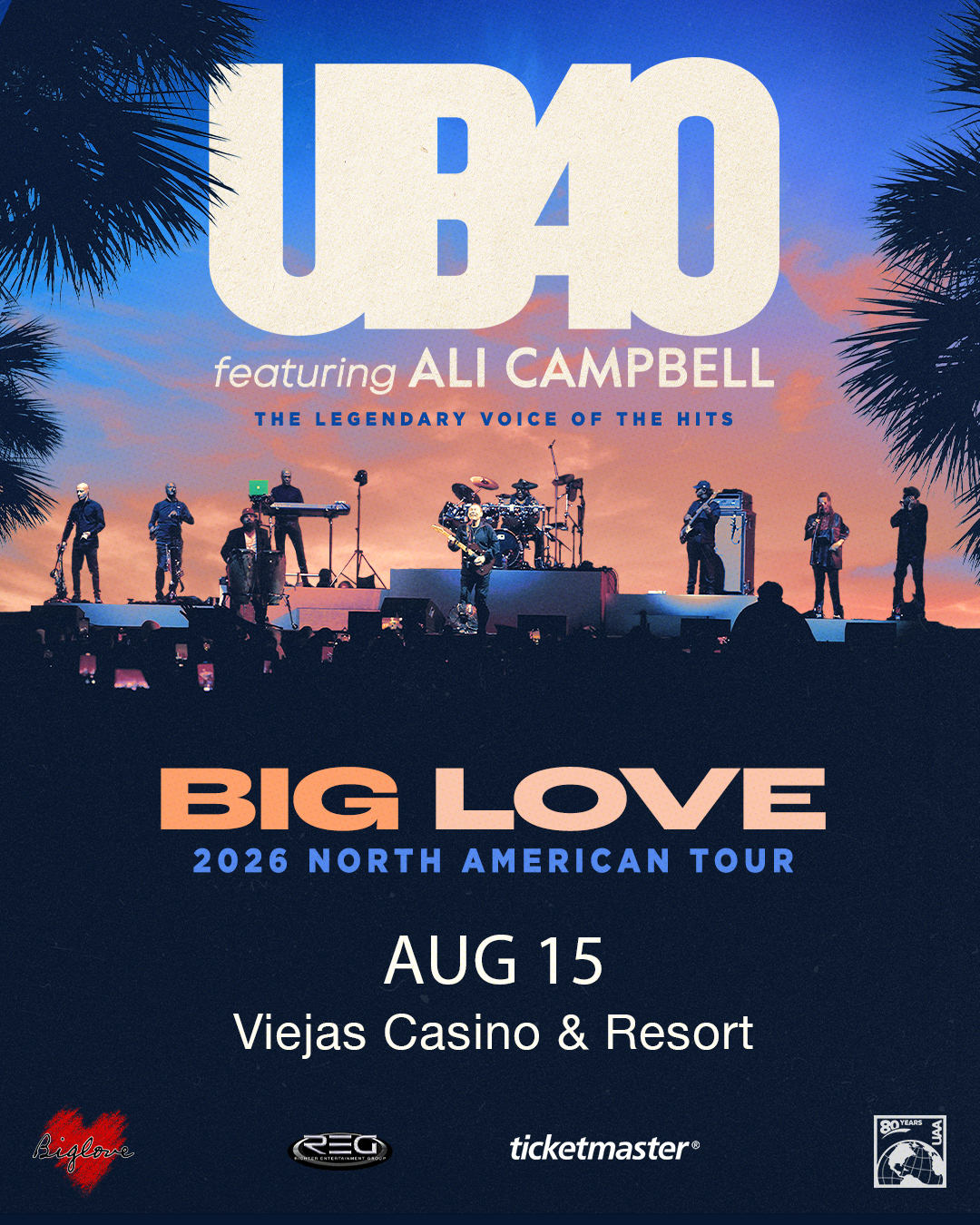 UB40 featuring Ali Campbell Live At Viejas August 15th 2026