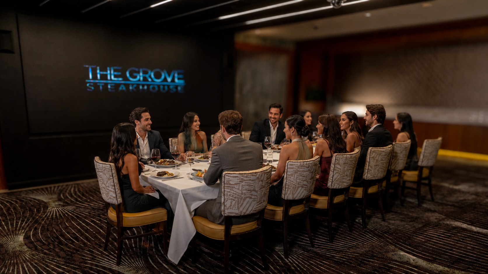 Private dining celebration at The Grove Steakhouse